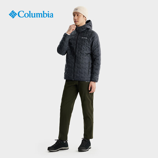 Columbia men's and women's seamless heat-pressed silver dot water-repellent 650 fluffy duck down warm down jacket WE6610 010 Asia-Pacific slim fit black XL (185/104A)