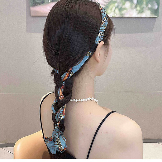 Bai Qixin's retro streamer headband, elegant autumn and winter fabric silk scarf headband, braided hairband, hairpin headband, streamer headband, 3 pieces