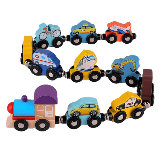 Dan ni qi te magnetisch digitaler Zug Magnetische Bausteine ​​3-6 Jahre altes verwandelte Babyauto Kinder Jungen Montage Spielzeug 11 Verkehrsmagnet