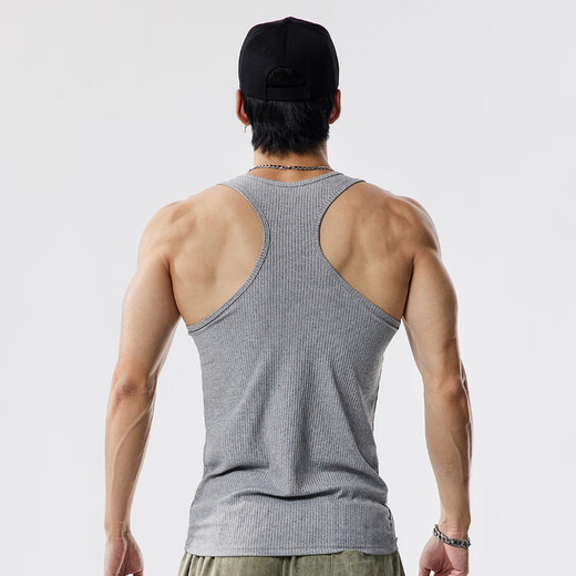 Lutielang Sports Fitness Vest Men's I-shaped Quick-drying Breathable Muscle Training Running Basketball Sleeveless Black XL
