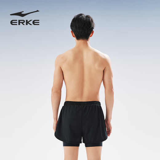 鸿星尔克（ERKE）泳裤男士双层防尴尬平角宽松速干 度假沙滩裤泡温泉泳衣游泳装备