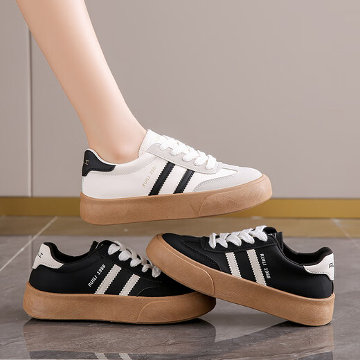 Huili Frauenschuhe Super weiche Frauenschuhe dicker Leinwandschuhe für Frauen 2025 Frühling und Herbst Neue vielseitige Retro Schwangerschaft Casual Schuhe 702 Weiß 39