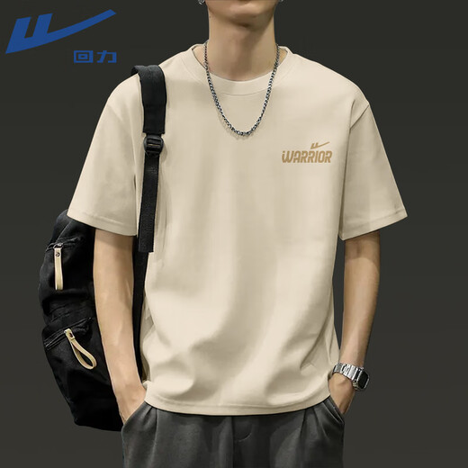 Krieger reines Baumwollkurzärmel-T-Shirt für Männer Sommer Neue amerikanische Retro-vielseitige halbe Ärmeln Männer lose europäische und amerikanische Basishirt