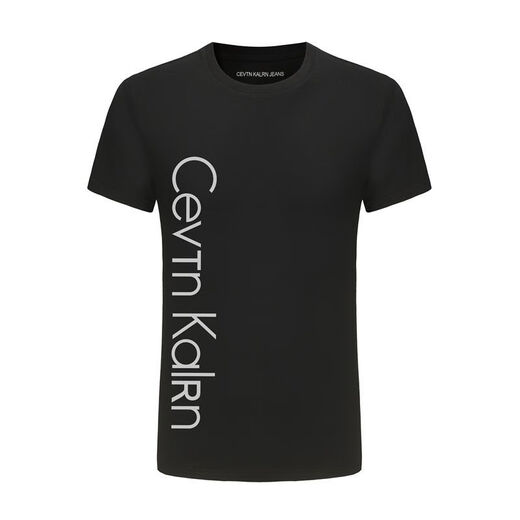 Calvin Klein Jeans/CK Summer Slim Slim с коротким рукавом мужской футболки с круглой шеей. Основная повседневная половина наполовину топ-джинсы Calvin Klein833 White S (90-105Jin [jin равно 0,5 кг])