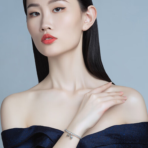 Yuxifeng Jewelry Platinum Bracelet Women's PT950 Two Worlds Bracelet Platinum Lotus Lotus Pendant Transfer Pearl Bead Bracelet 8.98g