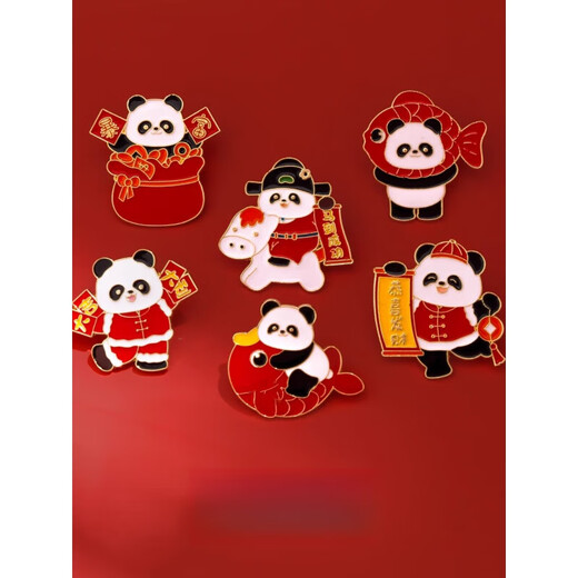 MHFDO Panda Badge Small Brooch Chinese Style National Trend Kung Fu Tea National Quintessence Pin Too Panda Pouring Tea Single Lao Fengxiang Quality