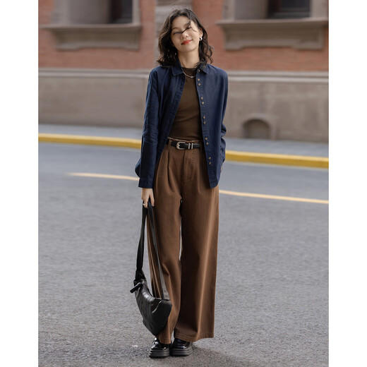 Demana fashionable layering spring simple style lapel shirt cloud-like cotton double-button denim shirt women's top