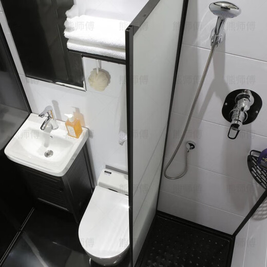 Wulang mechanical shower room overall shower room bathroom with toilet explosion-proof glass partition bathing dry and wet separation integrated bathroom 1.0*1.2M without toilet tempered glass version