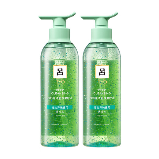 Lu (Ryo) Lu Luku oil control oil refreshing shampoo net thorough pores without silicon oil shampoos 400ml*2