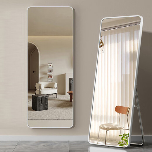 Miroir de vinaigrette Xingkai Miroir à corps complet chambre maison chambre au sol du plafond Miroir Store ajustement miroir Internet célébrité grand miroir jy89 blanc 146 * 36