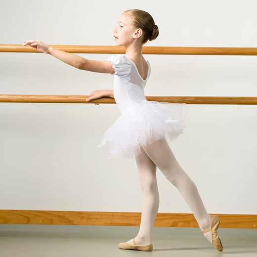 Sansha (Sansha) children's ballet dance clothing TUTU skirt puffy skirt practice skirt short sleeve crotch open performance clothing Pink S
