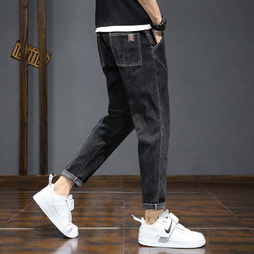 ZENGZHI jeans men's 2025 new straight-leg trendy brand autumn spring and autumn plus velvet thickened autumn and winter elastic casual Xintang trousers blue and gray 6621 28
