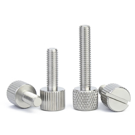 Jinchao 304 stainless steel round hand screw single head knurled flat head small head screw M2M2.5M3M4M5M6M8mm M4*8 (10 pieces) vertical grain