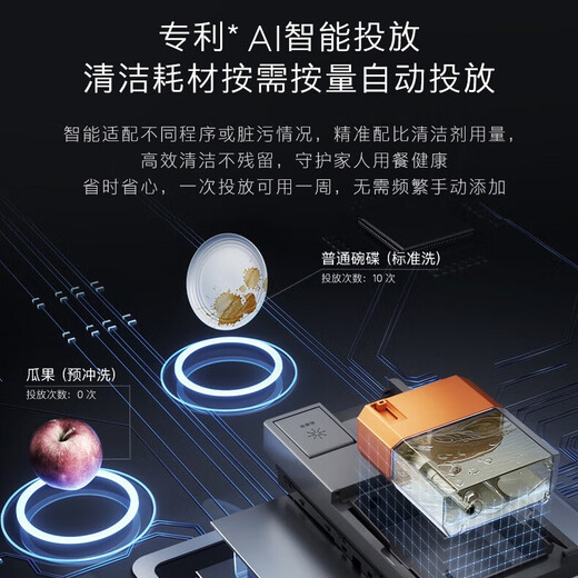 COLMO Turing Dishwasher T2 Household 18 Sets Large Capacity Layered Washing Intelligent Dispensing Imitation Hand Washing Pro One-click Disinfection 7 Days Fresh Storage Lifting Bowl Basket Knocks Door Opening Newly Upgraded T2 Moonstone Gray