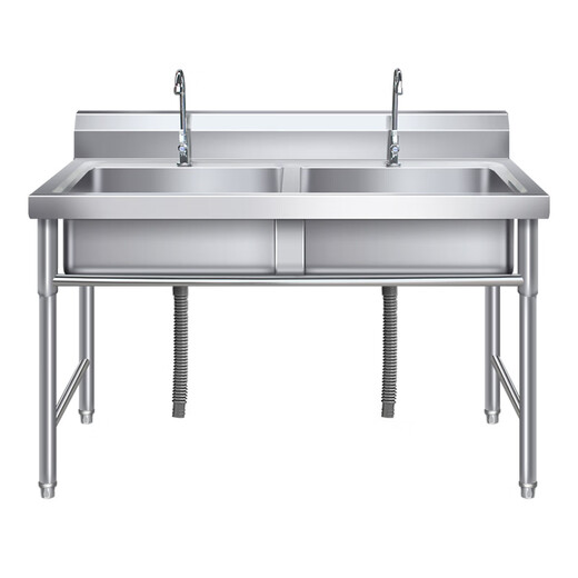 304 stainless steel vegetable sink commercial thawing three buckets hotel sink simple laundry pool school three sinks 2 pools double pool 120X60X80cm 1.0 thick