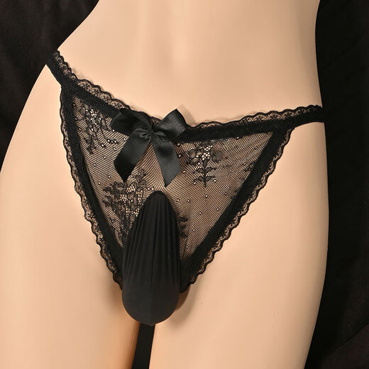 Adult products men's special men's sexy thong transparent pearl small fragrance temptation nightclub trendy men's elastic briefs men's favorite lace JK sexy underwear adult sex toys black (small fragrance) 80-150 Jin Jin equals 0.5 kg