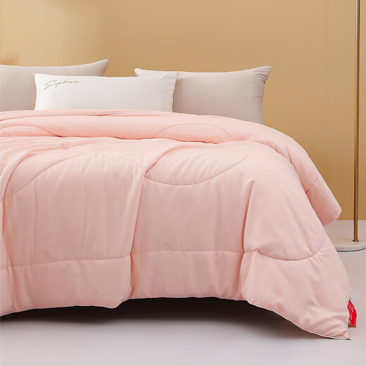 Qianhuang 100% natural mulberry silkworm silk quilt summer air conditioner is cool in summer quilt solid color thin quilt core Moon night pink cherry moon night pink cherry silk 0.6 Jin [Jin equals 0.5 kg] 150*210cm
