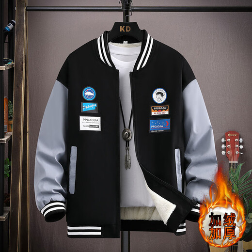 LAXSESU FRINDE UND AUTUMN NEU Dicked Cotton Clothes Männer koreanischer Stil lässiger Baseballanzug Mode Teenager All-Match-Jacke Männer 702 Frühling und Herbst Green M 80jin [Jin gleich 0,5 kg] -95jin [Jin gleich 0,5 kg]
