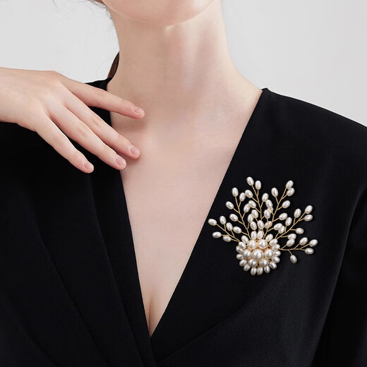 Idel's new brooch, high-end corsage for women, light luxury, high-end temperament, suit pin, coat accessories, birthday gift, brooch gold XZ0536