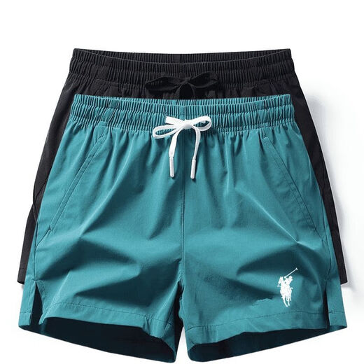 POLO SPORT American Ralph Lauren summer sports quick-drying pants three-quarter pants solid color loose POLO beach pants men's casual pants DK-260 black 5XL