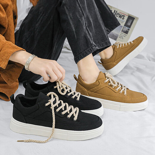 Fan Xiaoru Black Black Splaed Soled Shops Shoes Men's 2025 Nuevos deportes y zapatos casuales de skate sin desliz
