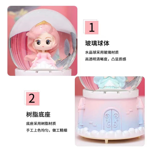 Yuanzhou Green Children’s Day Music Box Crystal Ball Music Box Girls Spielzeug Geburtstagsgeschenke 7-14 Jahre alt automatisch Schnee schwebende Mehrfachmusik bunte Lichter 3-14 Jahre alt