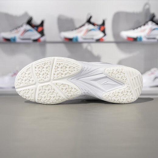 Li Ning Badminton Shoes for Men and Women 2024 New Almighty King V2.0 Flying Eagle Shock Absorbing Breathable Training Shoes AYTU001 Standard White/AYTU001-1 40