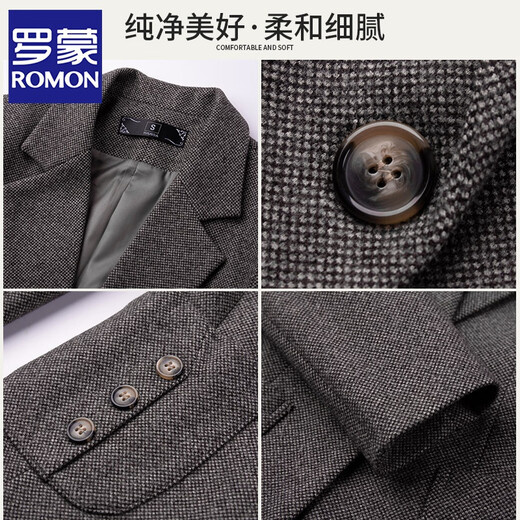 ROMON woolen suit jacket for women 2025 new autumn and winter thickened high-end professional temperament hotel work clothes suit suit dark gray suit + trousers XL