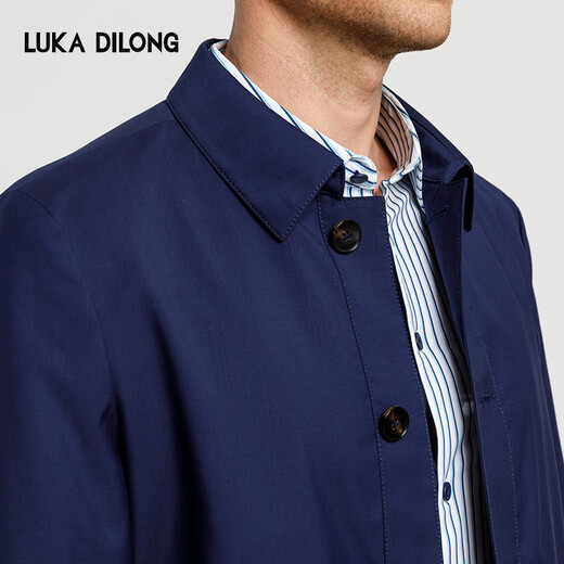 Lucadilong [100% laine importée d'Italie] Veste exécutive du printemps et d'automne masculin Soft and Skin Not-Friendly Jacket Royal Blue M (48)