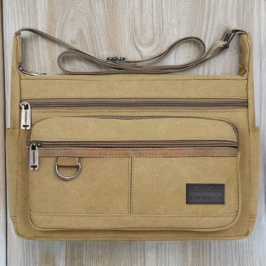 Vinoa men's large one-shoulder cross-body canvas bag wear-resistant construction site tool bag large labor insurance bag large capacity travel bag large coffee 1015