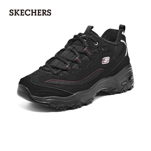 Skechers New Year's Gift Couple's Sports Shoes Plus Velvet Panda Shoes 896268 Black/Purple/BKPR 37 A little too big, it is recommended to order one size smaller