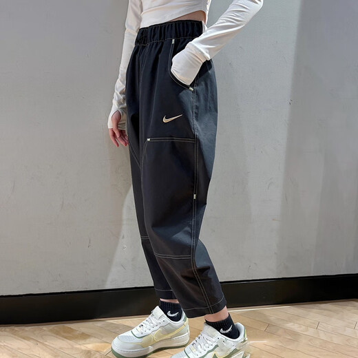 耐克（NIKE） 运动裤女裤夏季新款休闲裤梭织工装裤宽松九分裤HF6174-010 HF6174-010黑色 M