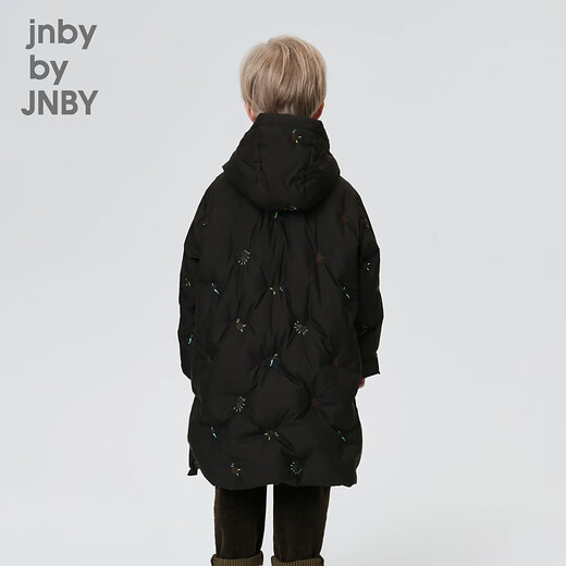 jnby by JNBY江南布衣童装冬装男女童长款羽绒服连帽刺绣图案儿童1N0C13601 001本黑 160 cm