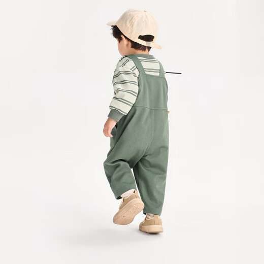 Mini Bala boys and girls long-sleeved suit spring baby children's T-shirt overalls moisture-absorbent and quick-drying