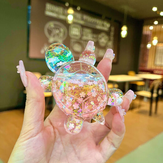 Luminous quicksand little turtle ornaments pair cute simulation animal doll desktop ornaments toys for girls 5.6cm quicksand turtle colorful