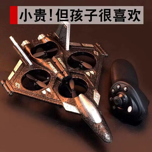 FAN DA SEN drone Douyin same vertical take-off and landing fighter glider foam children's remote control toy aircraft helicopter black (large upgraded horsepower) roll + return + take-off and landing light (dual batteries) give high-quality consumable parts + charging cable + warranty
