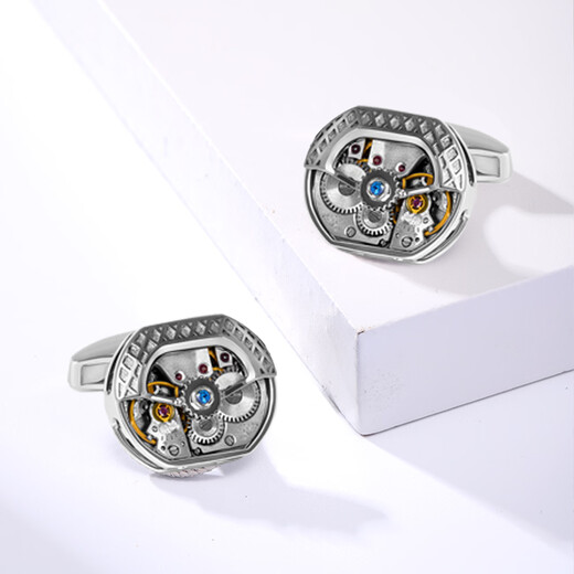 
TATEOSSIAN [Global Limited] Sapphire movement gear cufflinks men's French sleeve nail fashion jewelry birthday gift Sapphire movement cufflinks (300 pairs)