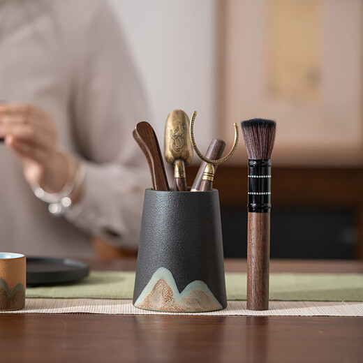 Su's ceramic tea set accessories tea ceremony hand-painted six gentlemen solid wood tea clip cup clip