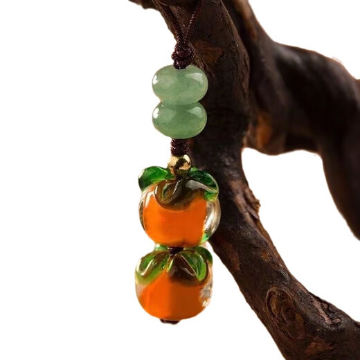 Jing Nian Everything Ruyi Glazed Persimmon Mobile Phone Chain Lanyard Retro Chinese Style Persimmon Leaf Youcheng Key Pendant Pendant Jewelry Persimmon Ruyi 1 Pack