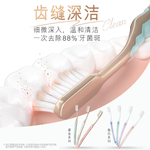 Colgate Toothbrush Slim Gold, 2 pieces of fine-bristled toothbrushes, efficient cleaning and effective stain removal