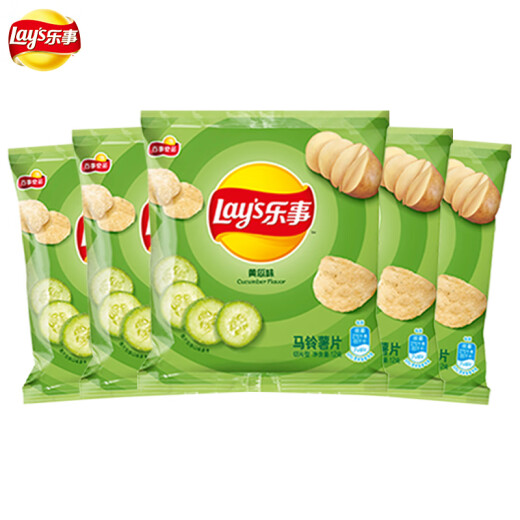 乐事（Lay's）薯片小包装12g多口味原切膨化食品整箱办公室零食大礼包休闲食品 【8包】黄瓜味12g