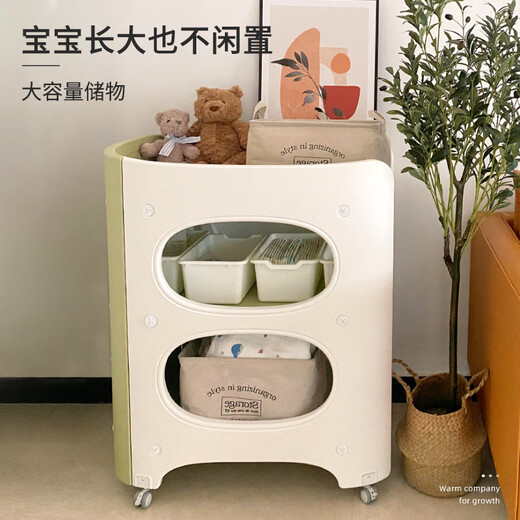 哈比树 HOBBY TREE哈比树婴儿尿布台宝宝抚触护理台换尿布可移动儿洗浴婴儿床 多功能尿布台-奶白灰(0甲醛+HDPE 其他 组装 框架结构