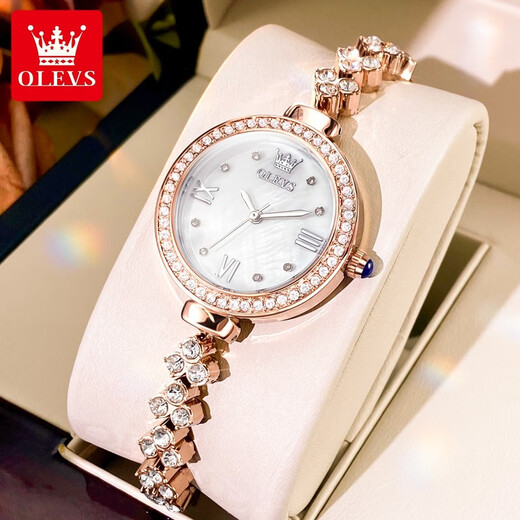 OLEVS Swiss certified new watch women's niche quartz thin model women's watch trendy Chinese Valentine's Day birthday gift Li 9903 steel belt white women