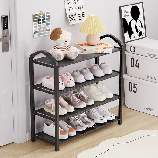 Lohas Time Dormitory Shoe Rack Doorway Home Multi-layer Shoe Storage Rack Multi-Function Shoe Rack Simple Small Shoe Rack Under the Table Black - Partition Cloth Style 3 layers long 42cm