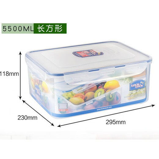 乐扣乐扣塑料保鲜盒大容量12L冰箱收纳相机邮票密封箱粮水果食品 3.4l hpl 3.6lhpl833-保鲜盒(带沥水板6L