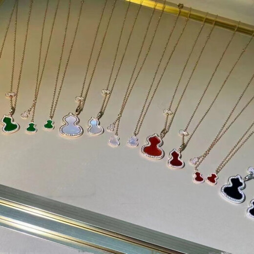 DL 1998 Fat Donglai same style 18k rose gold gourd necklace 2025 silver red agate set with diamonds hollow light luxury carnelian silver high version necklace 20