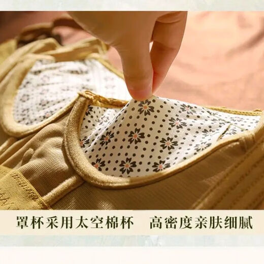 AXRG中脉JM小胸显大调整型内衣贵妇精油刺绣收副乳聚拢防下垂文胸罩 香槟色9215# 90A 40/B通杯