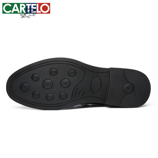 Cartelo British Hand-Hand Head Saper Cow Whide Hombres Menores Empresas zapatos de cuero casual de hombres zapatos de boda 9735 Negro 42