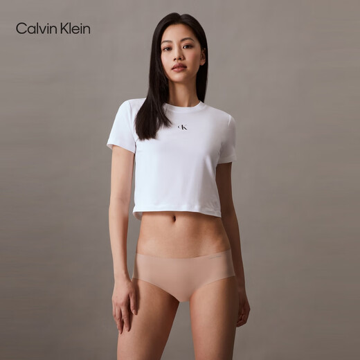 Calvin Klein Unterwäsche 24 Frühlings- und Sommer-Frauen mit zwei Padded CK markless Baumwollgekrönte Anti-Pinch-Hüft-Halbpolster-Unterwäsche für Frauen QP1049 Accessoires 6xy-Raum Schwarz/Fleischfarbe 2 xs
