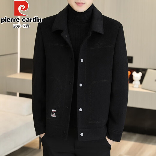 皮尔卡丹（pierre cardin）含羊毛呢外套男士短款双面尼大衣2025春秋新款男装呢子夹克 2308灰色 3XL